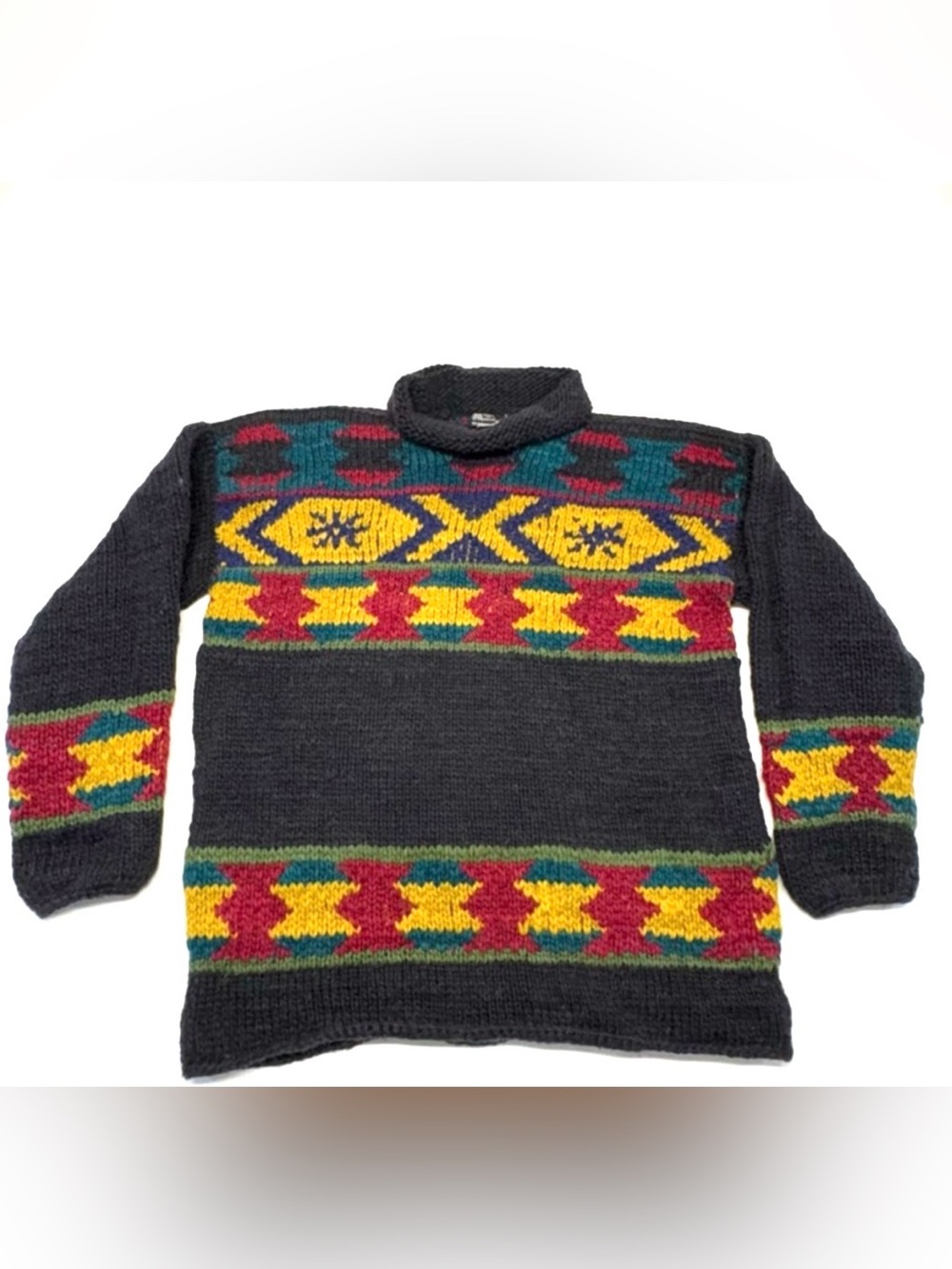 Vintage Mountain Trading Co. 100% Wool Aztec Sweater - Heavyweight XL